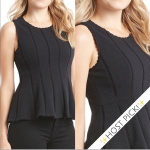 ✨HP!✨NWT Rebecca Taylor Black Peplum Top